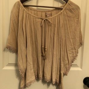 Philosophy tan Boho Shirt Size M